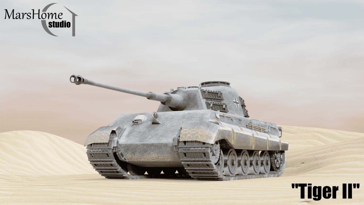 Tank Royal TigerTiger II 3D Model .c4d .max .obj .3ds .fbx .stl .blend