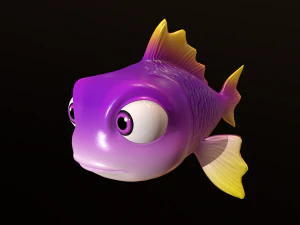 Pesce - Cartone animato Modello 3D