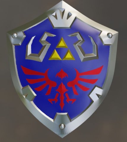 Zelda shield skyward 3D 打印模型 .c4d .max .obj .3ds .fbx .stl .blend 