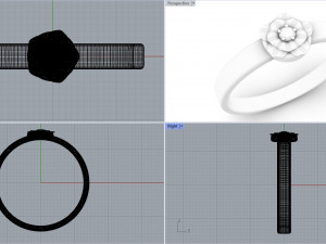 Ring Flower Bezel Modelo 3D