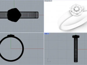 Ring Flower Bezel 3D Model