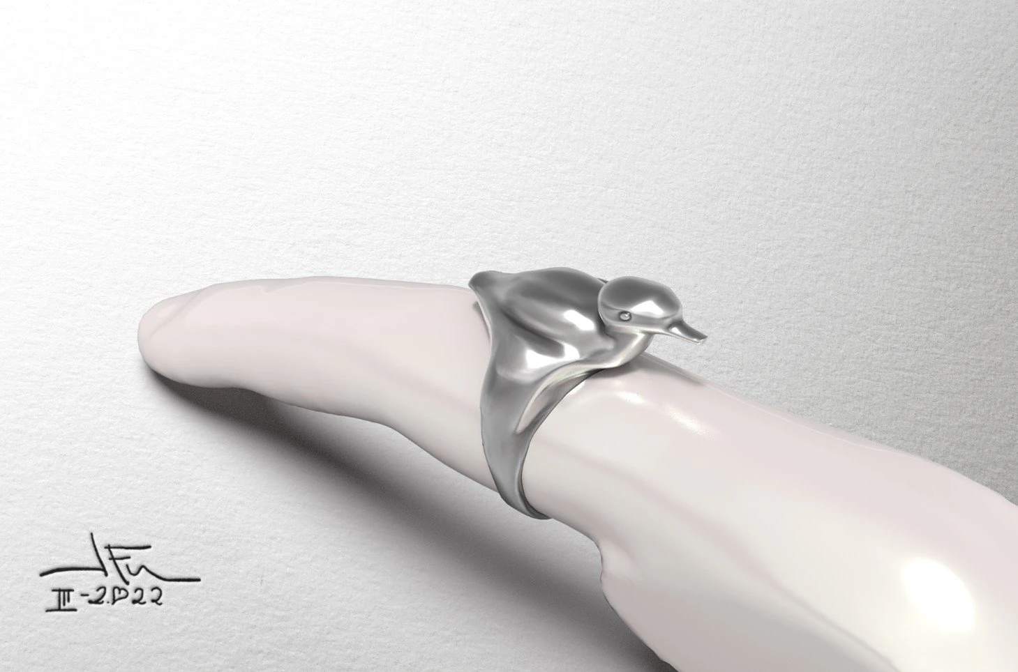 Ring Little Duck 3D Model .c4d .max .obj .3ds .fbx .stl .blend 