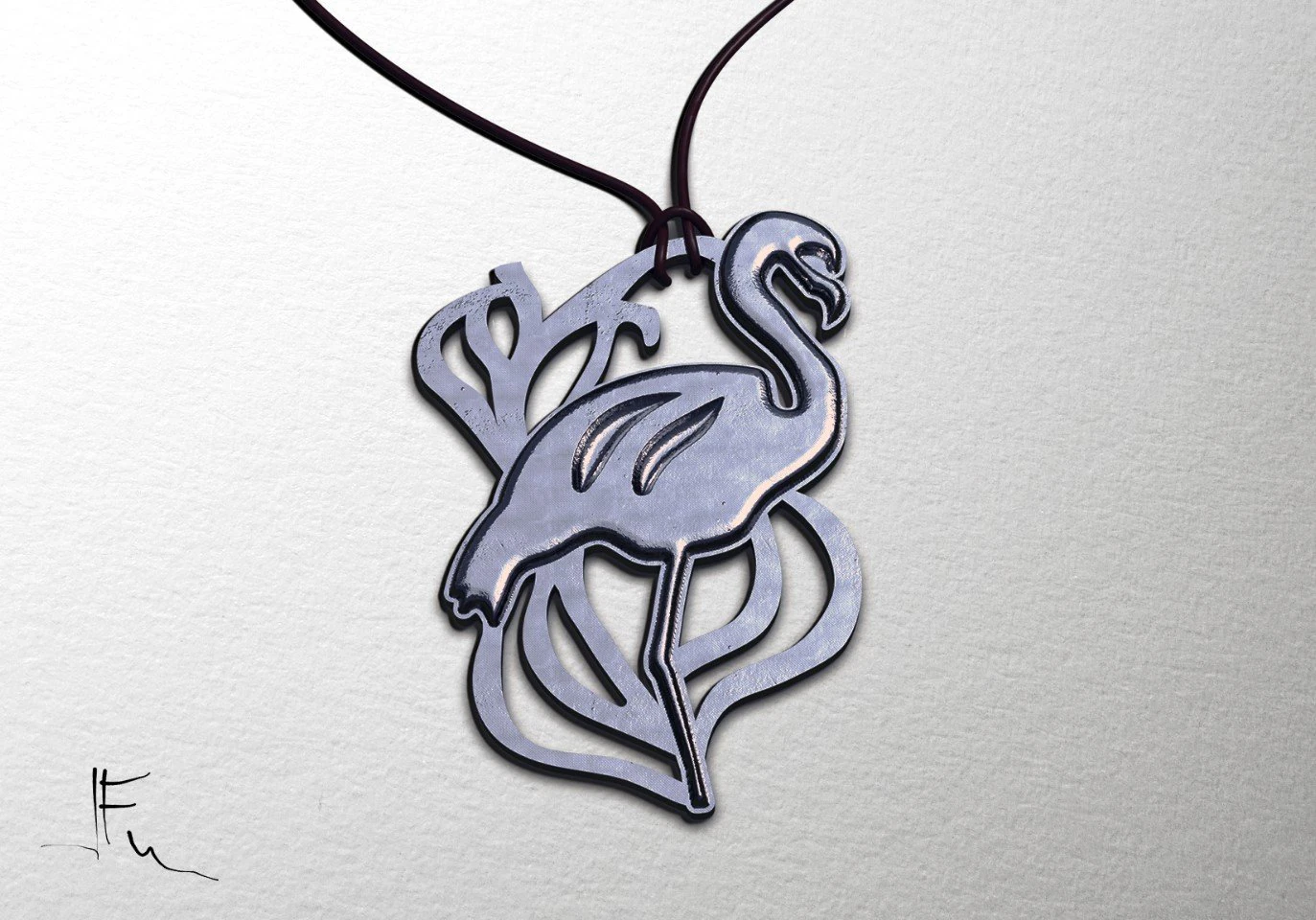 Pendant Flamingo 3D Model .c4d .max .obj .3ds .fbx .stl .blend 