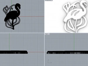 Pendant Flamingo 3D Model