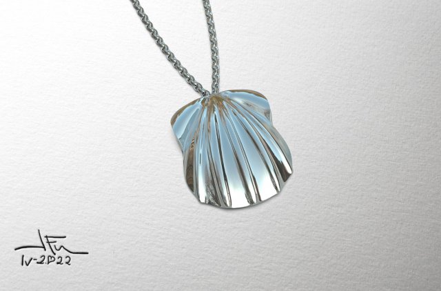 Sea Shell Pendant 3D Model .c4d .max .obj .3ds .fbx .stl .blend 