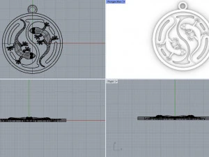 Yin Yang Pendant 3D Model