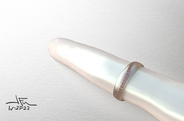 Ring Gems Curve 3D Model .c4d .max .obj .3ds .fbx .stl .blend 