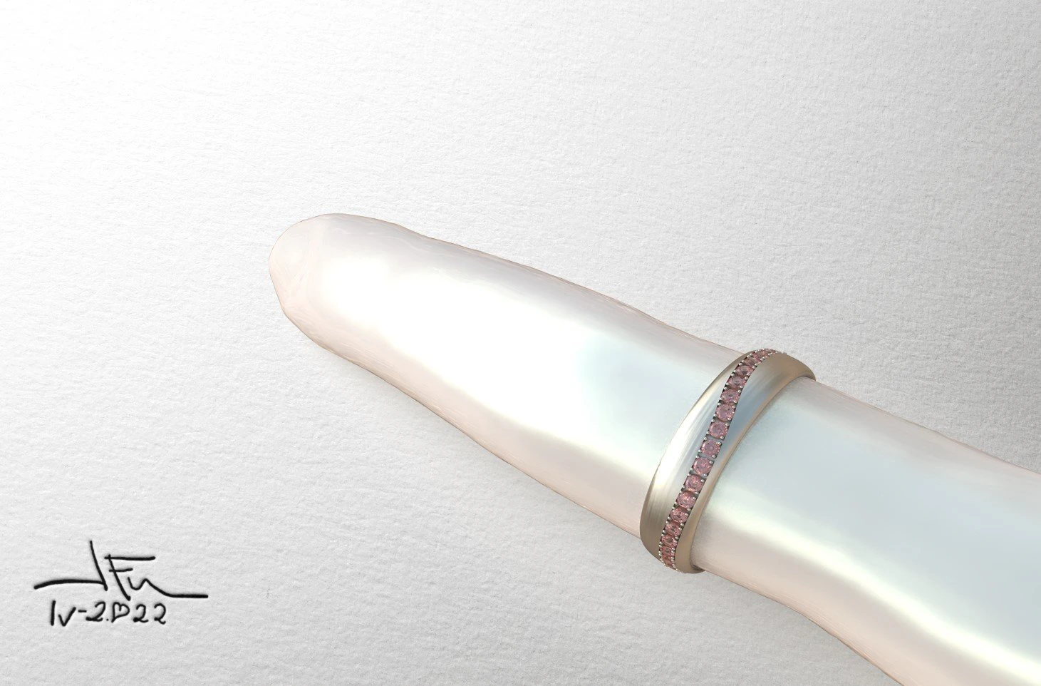 Ring Gems Curve 3D Model .c4d .max .obj .3ds .fbx .stl .blend 