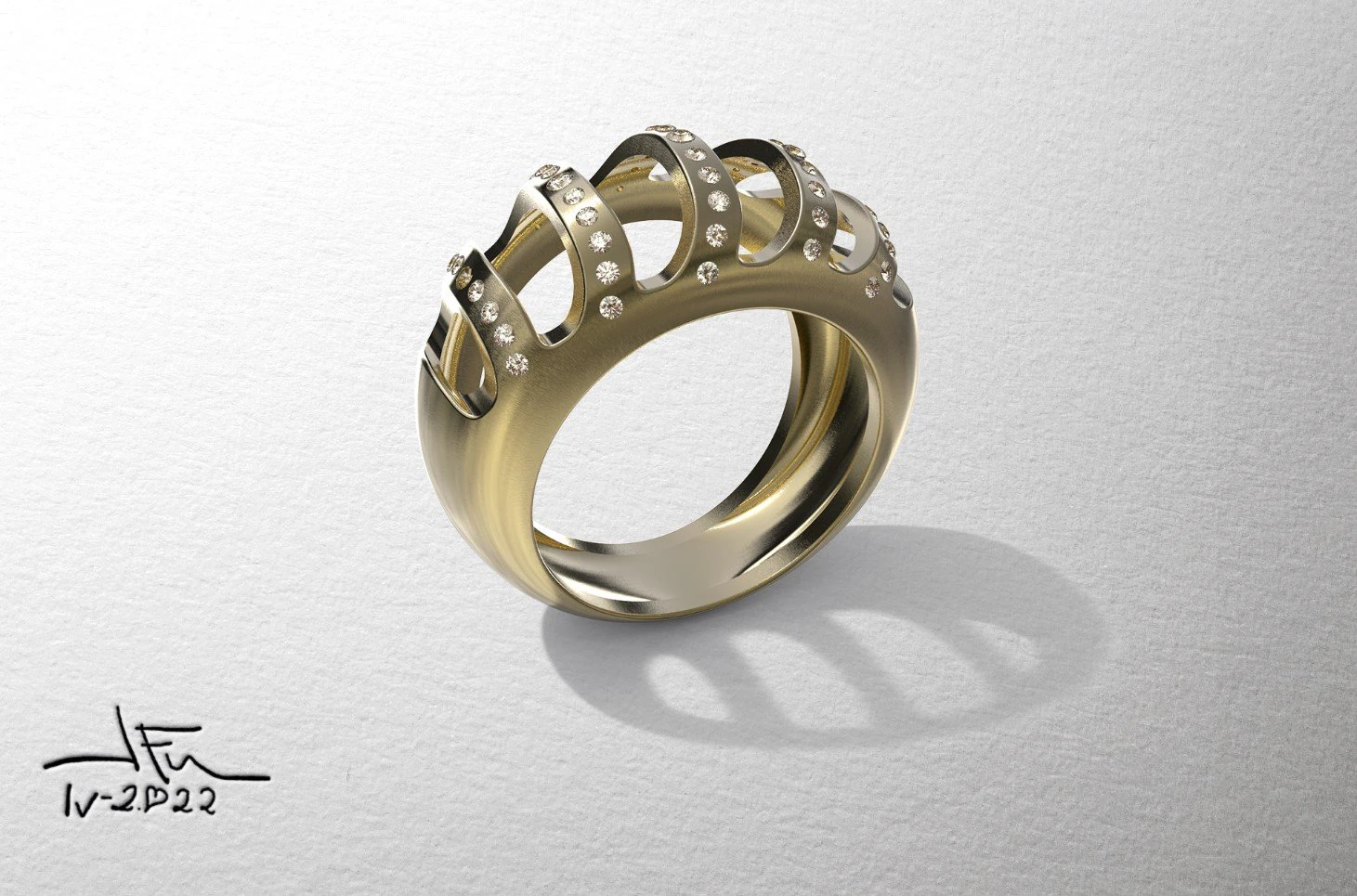 Cuts Ring 3D Model .c4d .max .obj .3ds .fbx .stl .blend