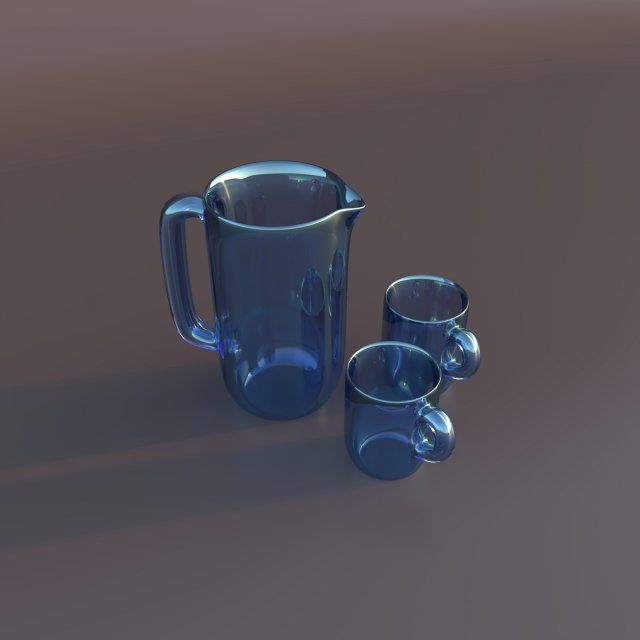 Pitcher and glass Modèle 3D .c4d .max .obj .3ds .fbx .stl .blend 