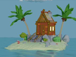 House on the island 3D Model