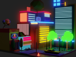 Neon city 3D 模型