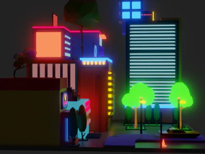 Neon city 3D Model