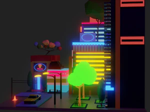 Neon city 3D Model