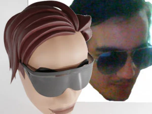 Wajah berkacamata Model 3D