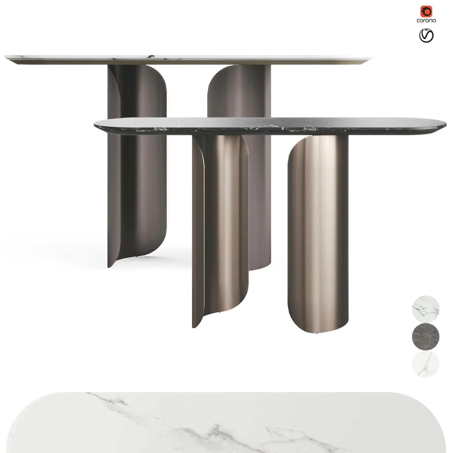 GABRIEL OPERA CONTEMPORARY OVAL CONSOLE 3D Model .c4d .max .obj .3ds .fbx .stl .blend 