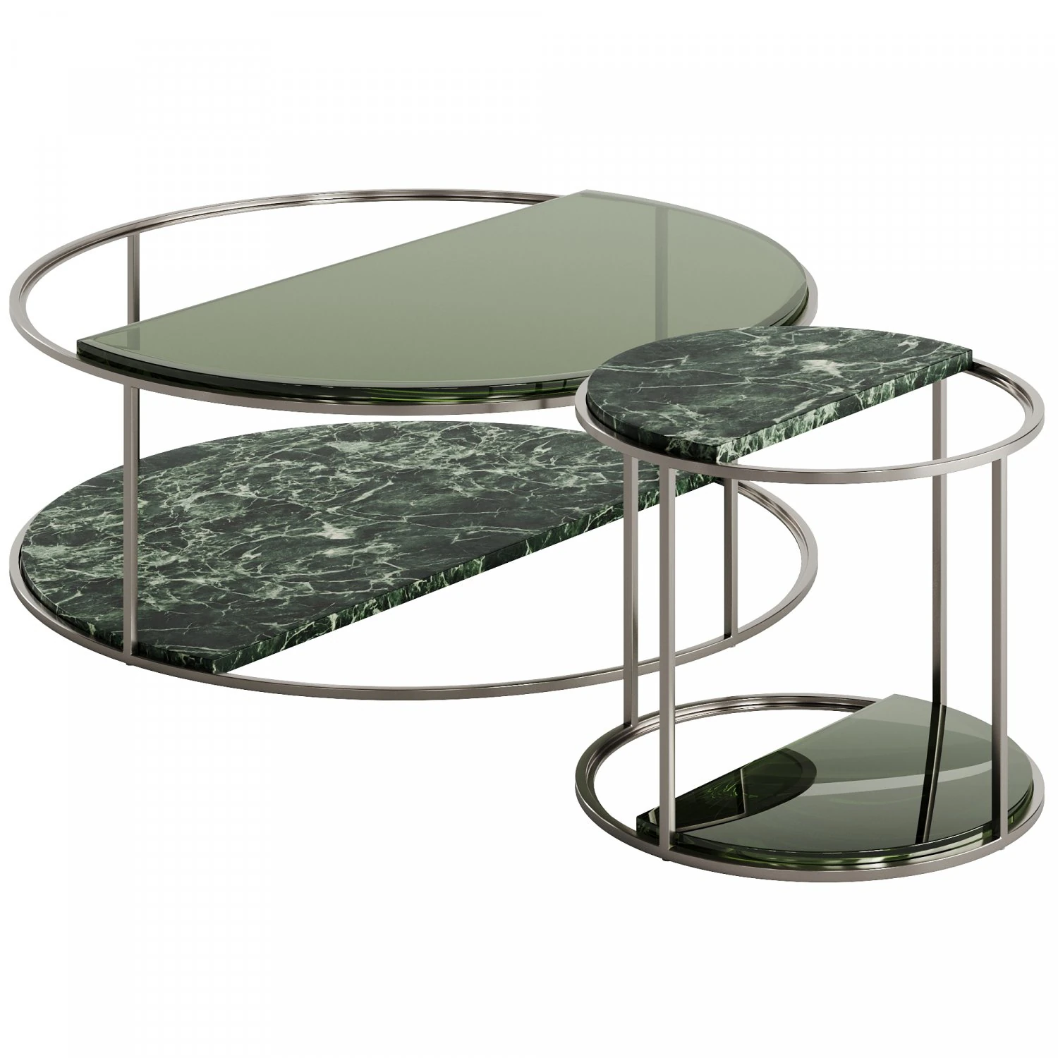 Fendi Boogie Circle Portoro Palladium Marble 3D Model .c4d .max .obj .3ds .fbx .stl .blend 