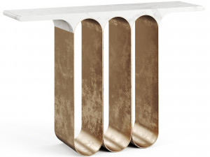 Herve Langlais Steel 3 Marble Console 3D Модель