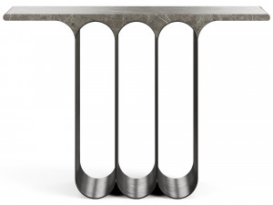 Herve Langlais Steel 3 Marble Console 3D Модель