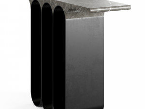Herve Langlais Steel 3 Marble Console 3D Модель
