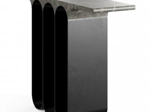 Herve Langlais Steel 3 Marble Console 3D Model