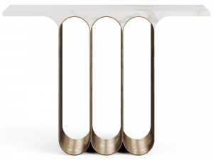 Herve Langlais Steel 3 Marble Console 3D Модель