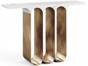 Herve Langlais Steel 3 Marble Console 3D Model