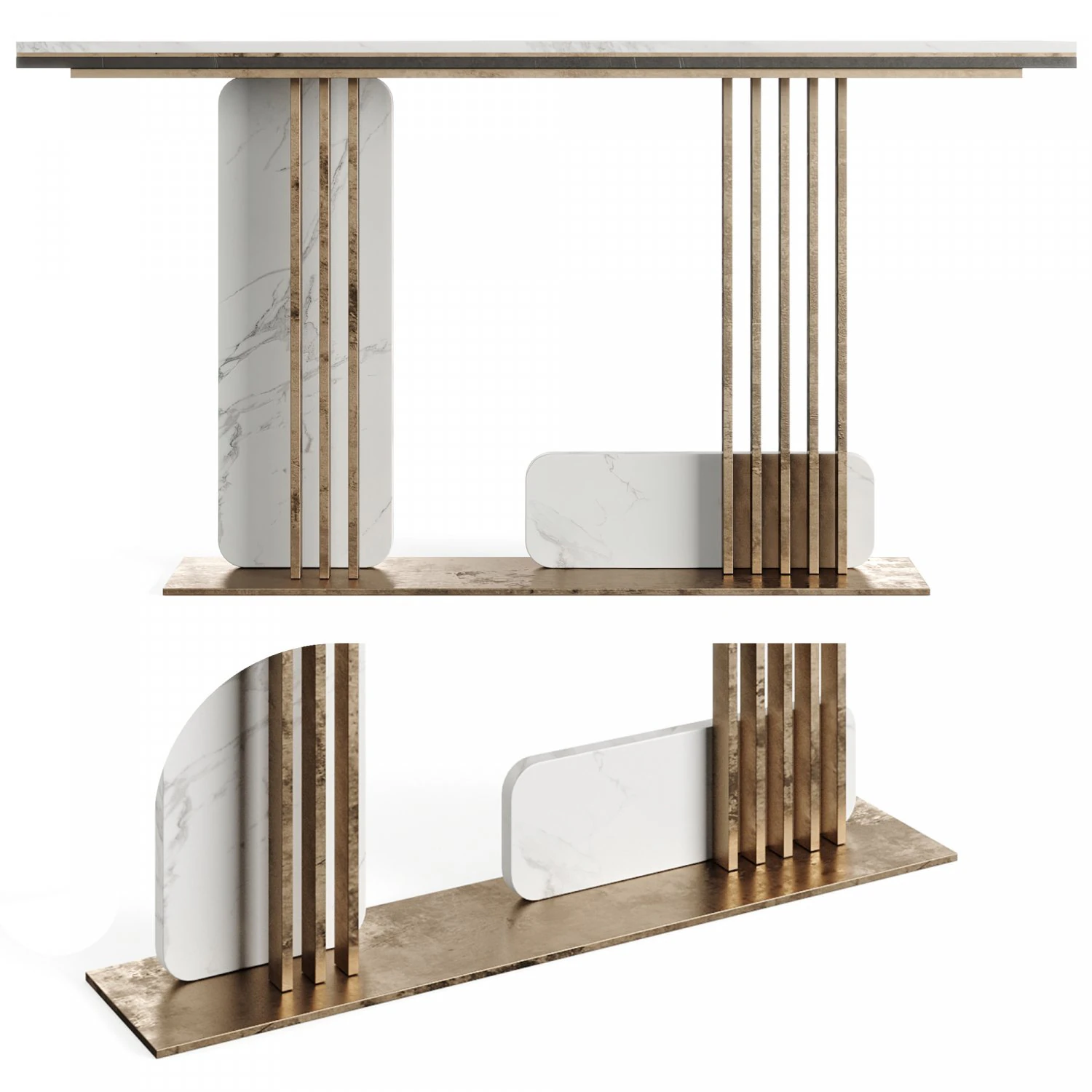 Light Luxury Porch 80 Console Table 3D Model .c4d .max .obj .3ds .fbx .stl .blend 