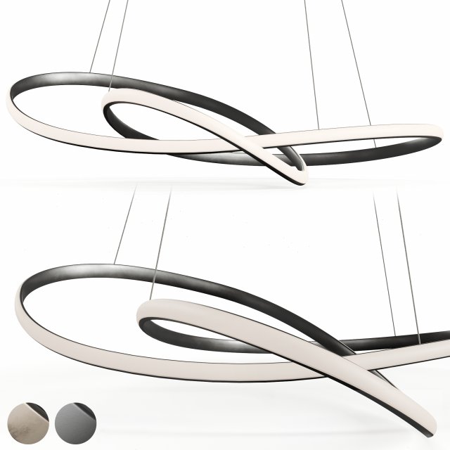 Heals Ribbon LED Pendant Lamp Large Model 3D .c4d .max .obj .3ds .fbx .stl .blend 