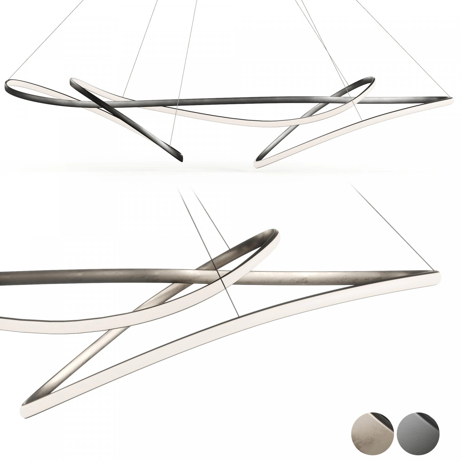 Heals Ribbon LED Pendant Lamp XL 3D Model .c4d .max .obj .3ds .fbx .stl .blend 