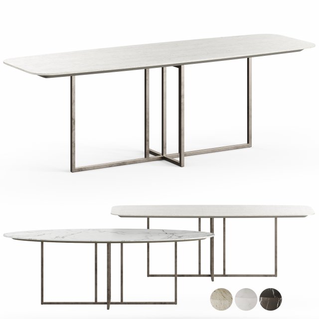 Meridiani COLE MarbleTable By Andrea Parisio Model 3D .c4d .max .obj .3ds .fbx .stl .blend 