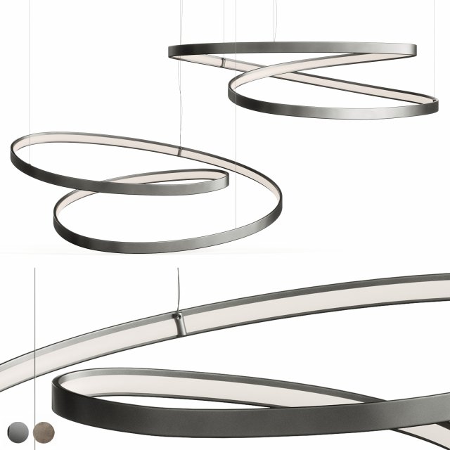 Cattelan Italia Heaven 2022 Ribbon Light 3D Модель .c4d .max .obj .3ds .fbx .stl .blend 