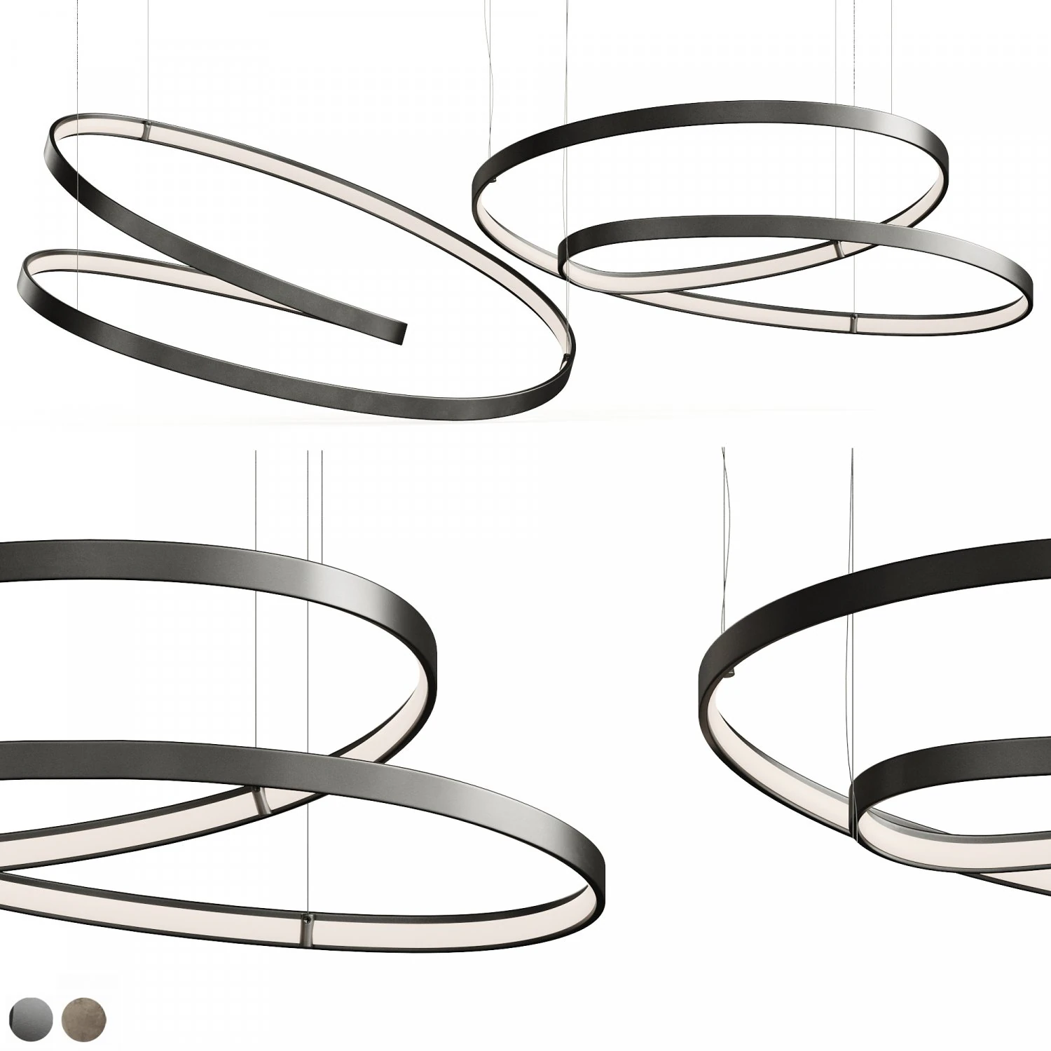 Cattelan Italia Heaven Lite Ribbon Light 3D Model .c4d .max .obj .3ds .fbx .stl .blend 