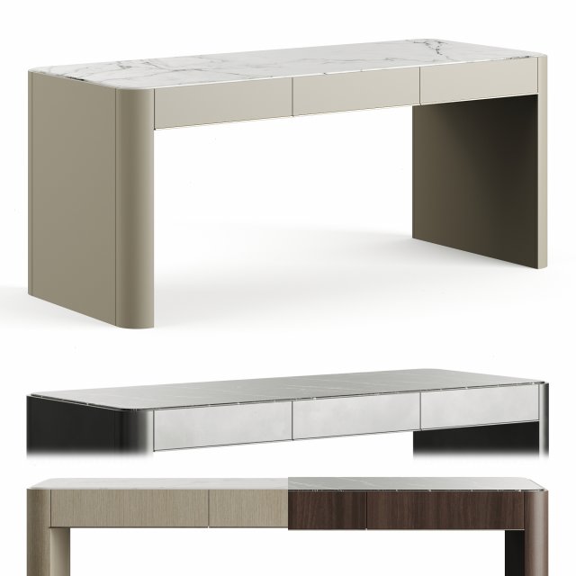 Laskasas Larson Writing Desk With Drawers 3D Model .c4d .max .obj .3ds .fbx .stl .blend 