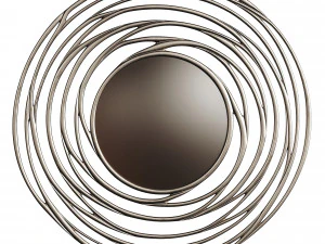 Розкішне дзеркало кругле металеве 0056 ЗОЛОТО 3D Модель