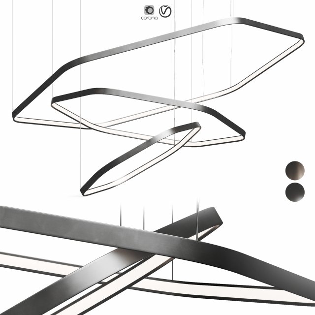 Polygonal Pendant Lamp by LuxLucia Casa 3Dモデル .c4d .max .obj .3ds .fbx .stl .blend 