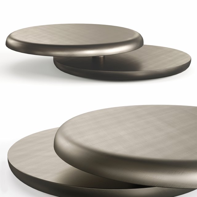 Cattelan Italia Yo-Yo Brushed Bronze Coffee Table 3D मॉडल .c4d .max .obj .3ds .fbx .stl .blend 