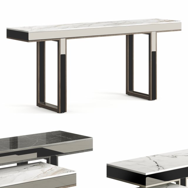 Laskasas Pearl Marble Console Table Model 3D .c4d .max .obj .3ds .fbx .stl .blend 