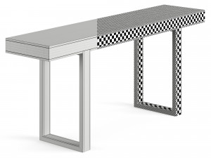 Laskasas Pearl Marble Console Table Model 3D