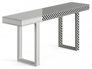 Laskasas Pearl Marble Console Table 3D Model