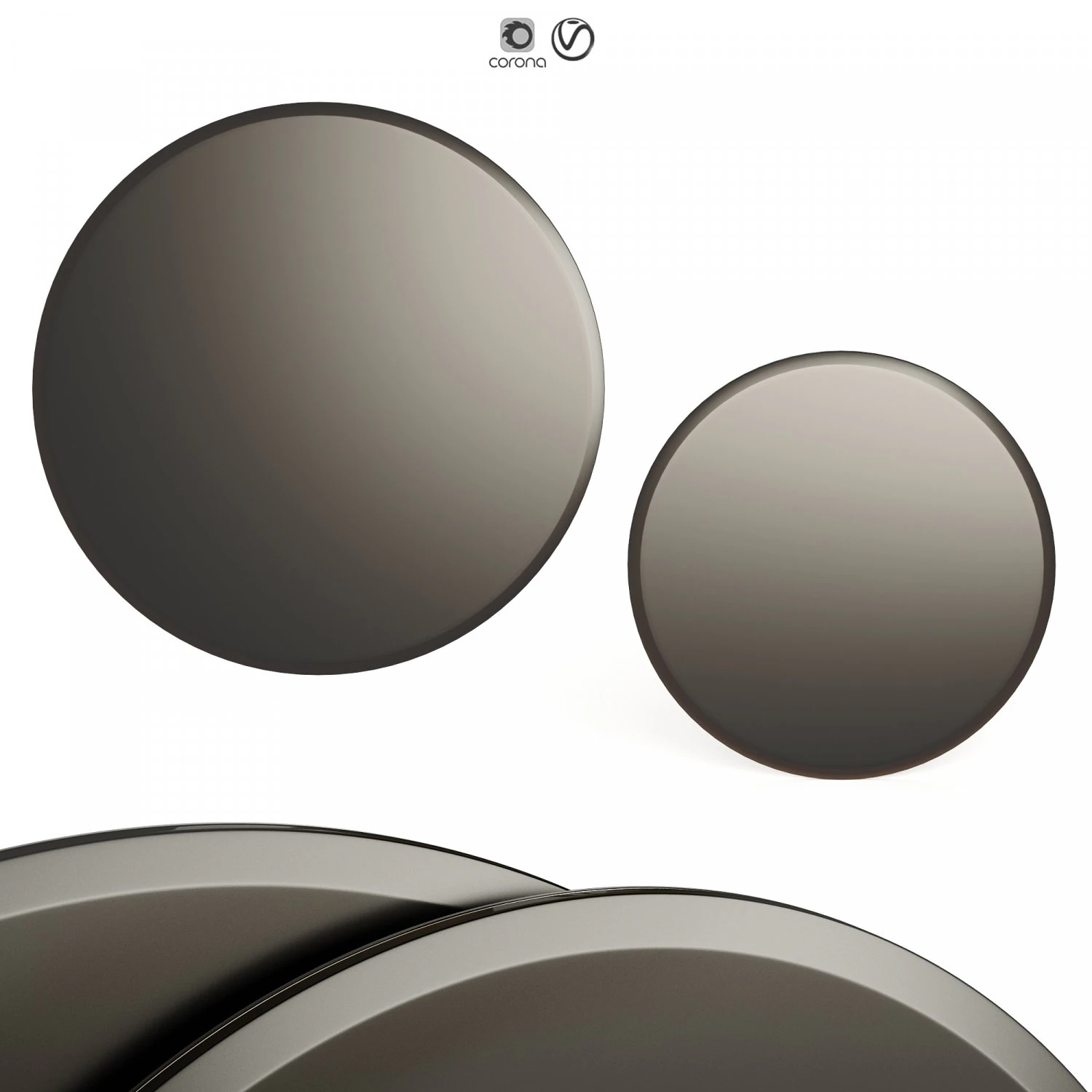 Cattelan Italia Hawaii Round Luxury Mirror 3D Model .c4d .max .obj .3ds .fbx .stl .blend 