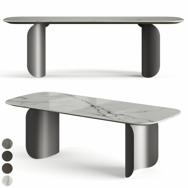 Miniforms Barry Rectangle Dinner Table 3D Модель .c4d .max .obj .3ds .fbx .stl .blend 
