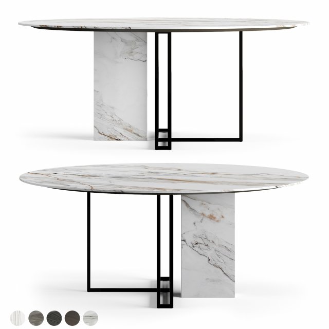 Meridiani Plinto Circle Table 180 cm by Andrea Parisio Modello 3D .c4d .max .obj .3ds .fbx .stl .blend 