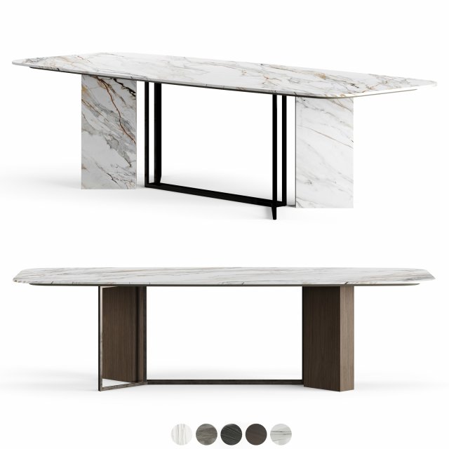 Meridiani Plinto Rectangle Table 280 cm by Andrea Parisio Modèle 3D .c4d .max .obj .3ds .fbx .stl .blend 