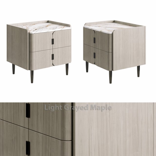 Light Luxury K32 Wood Bedside Table 3D Модель .c4d .max .obj .3ds .fbx .stl .blend 