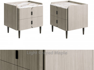 Light Luxury K32 Wood Bedside Table Modelo 3D