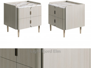 Light Luxury K32 Wood Bedside Table 3D Модель