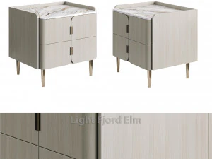 Light Luxury K32 Wood Bedside Table 3D Model