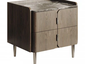 Light Luxury K32 Wood Bedside Table 3D Model
