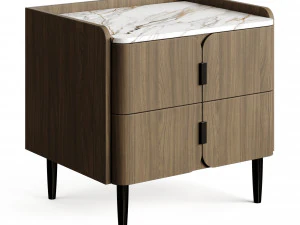 Light Luxury K32 Wood Bedside Table 3D Model